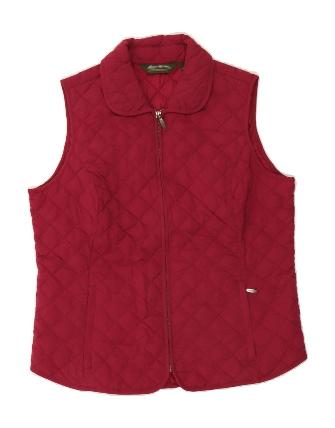EDDIE BAUER Womens Quilted Gilet UK 14 Medium Burgundy Polyester Vintage Eddie Bauer and Second-Hand Eddie Bauer from Messina Hembry 