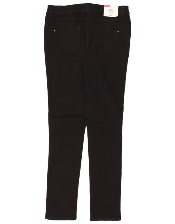 M&Co Womens Selina Slim Jeans UK 14 Large W32 L30 Black Cotton