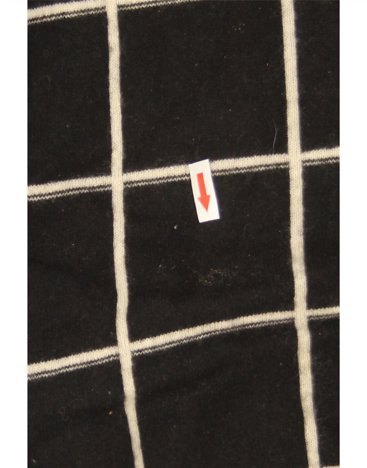 Marks & Spencer Damski sweter z dekoltem w łódkę, UK 14, duża czarna krata