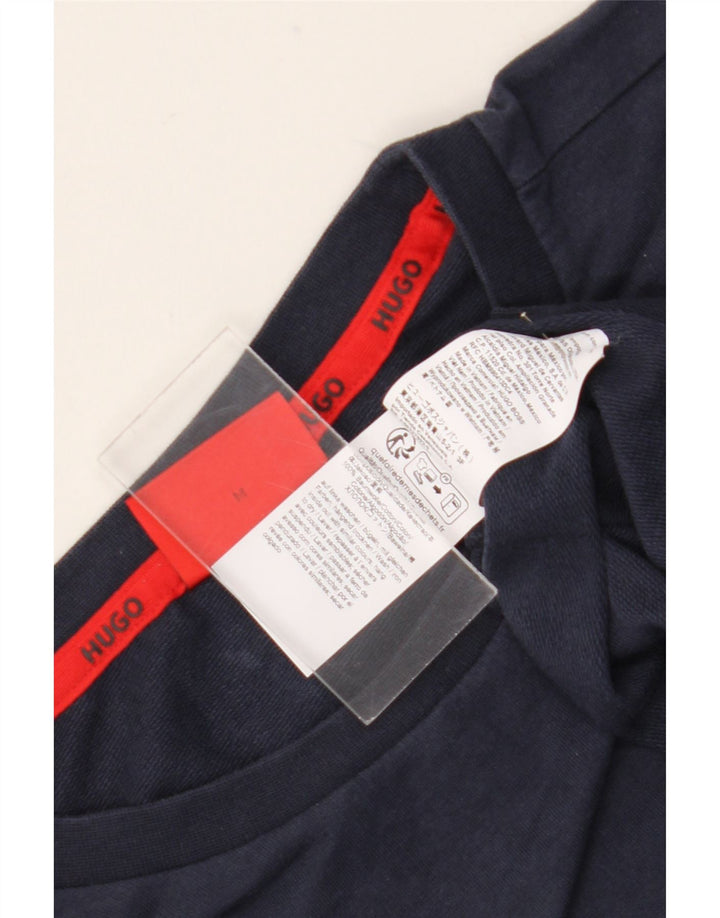 Męska bluza z grafiką Hugo Boss, średnia, granatowa bawełna
