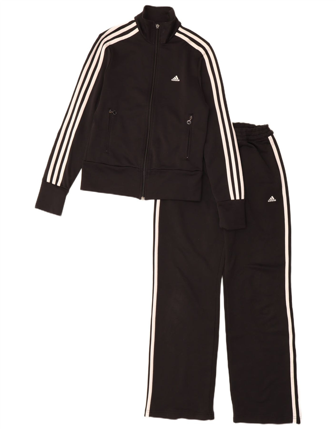 Adidas damski pełny dres UK 10 mały czarny poliester