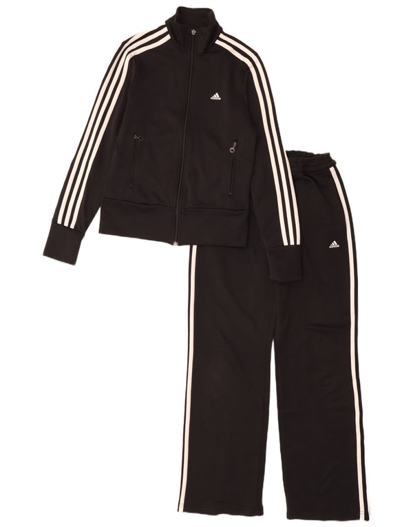 Adidas damski pełny dres UK 10 mały czarny poliester