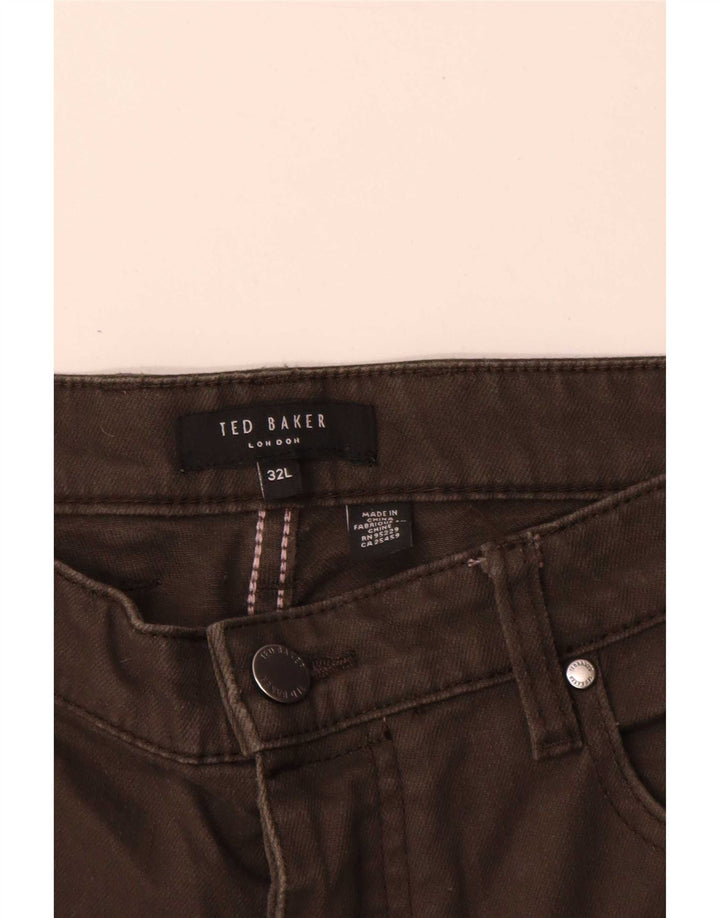 Męskie spodnie typu slim casual Ted Baker W32 L31, bawełna khaki