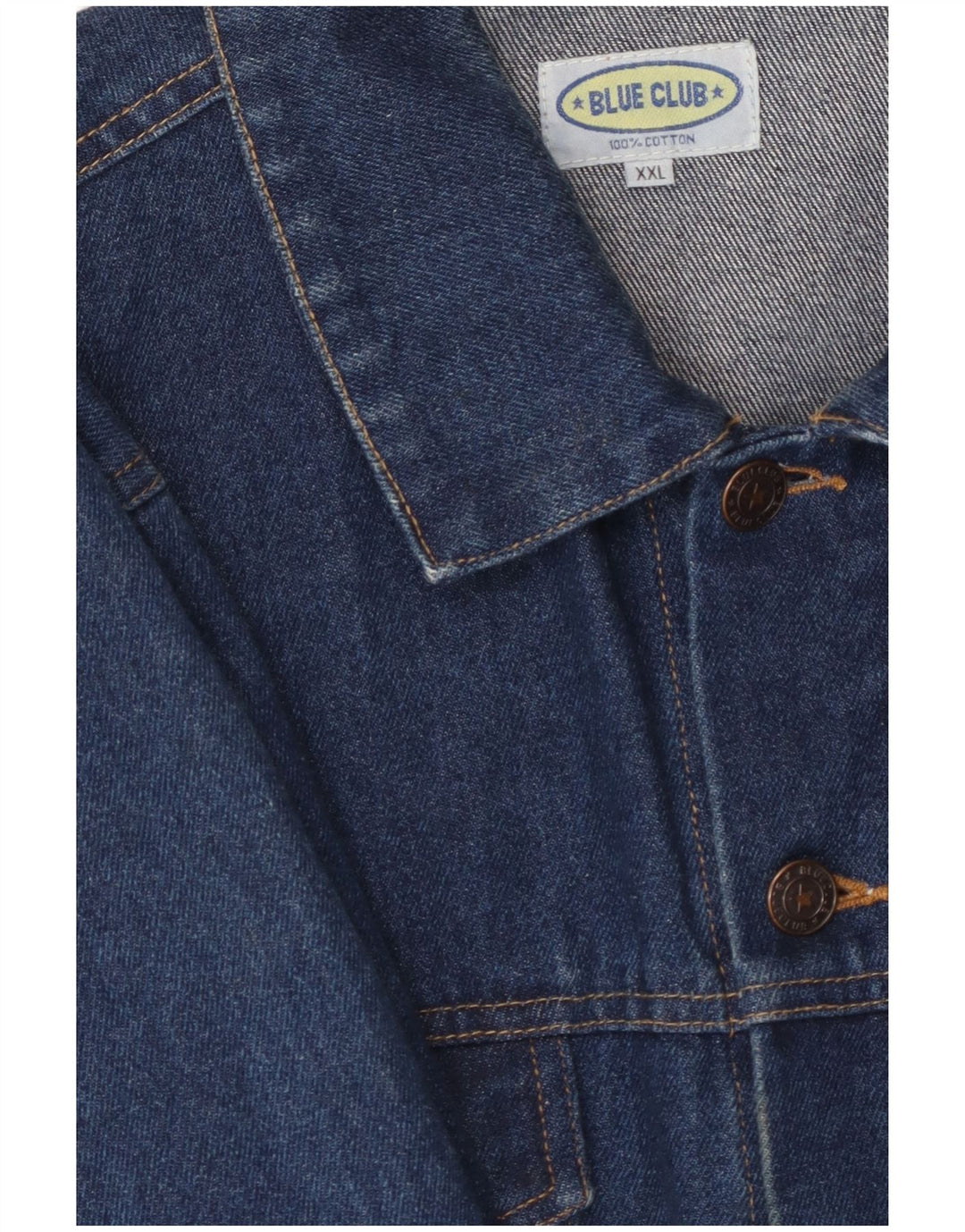 Męska kurtka dżinsowa BLUE CLUB UK 44 2XL Niebieska bawełna