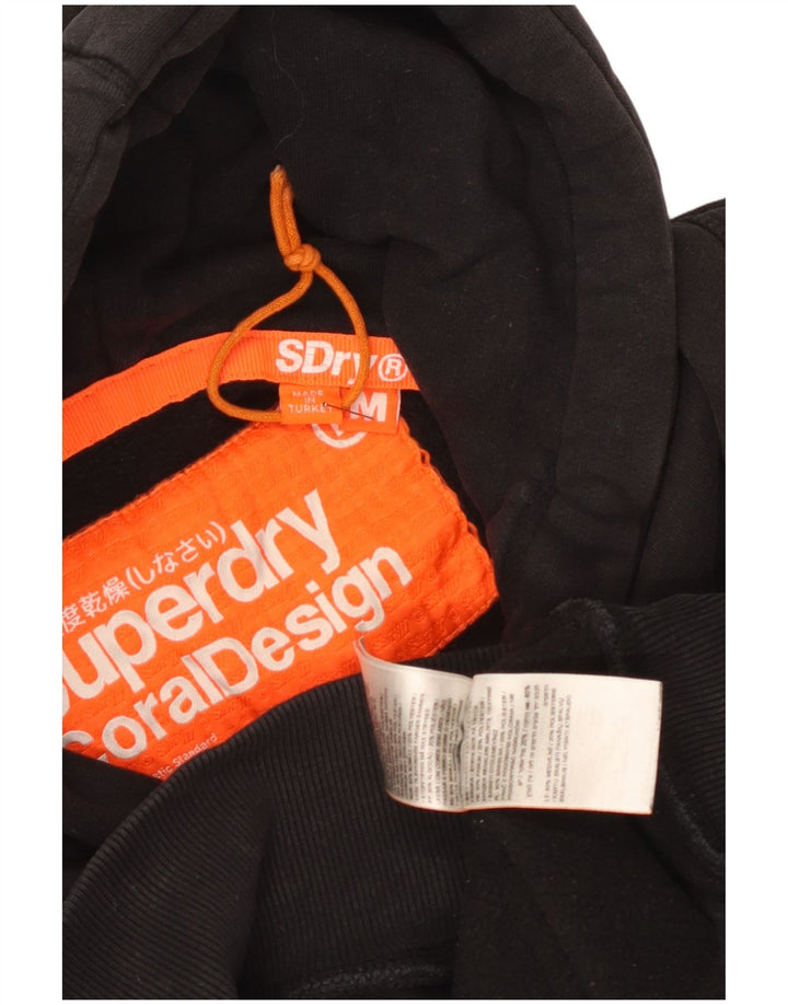 Męski sweter z kapturem Superdry z grafiką, średniej wielkości, czarny, bawełniany