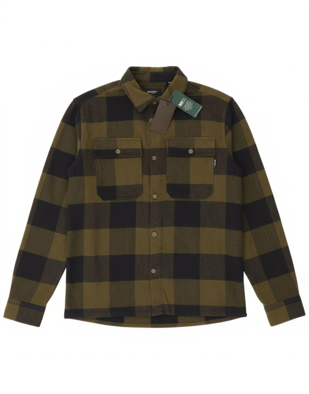 Koszula męska Only & Sons Flanelowa koszula wierzchnia, średnia khaki, bawełniana kratka