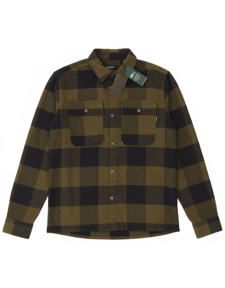 Koszula męska Only & Sons Flanelowa koszula wierzchnia, średnia khaki, bawełniana kratka