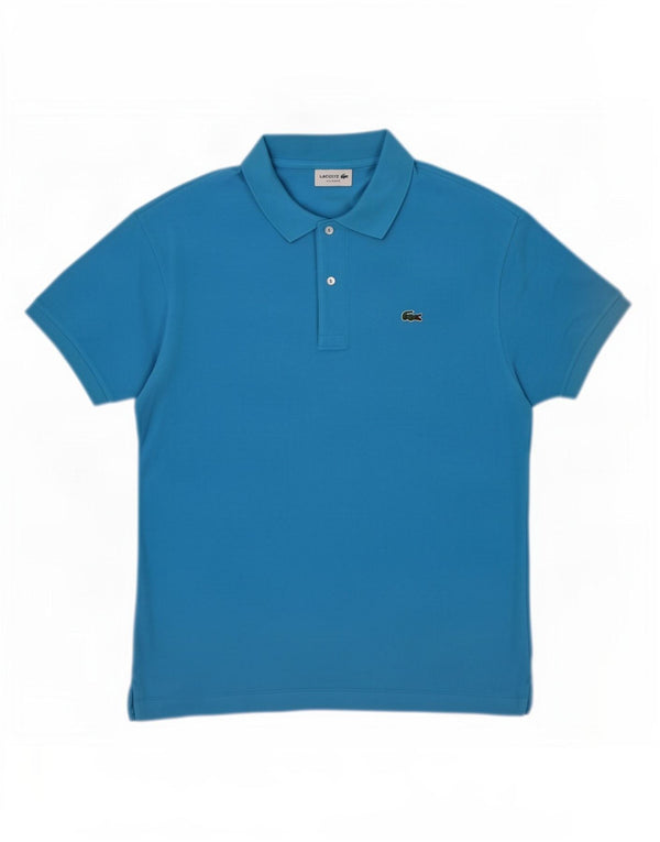 Męska koszulka polo Lacoste o klasycznym kroju, rozmiar 7, 2XL, niebieska, bawełniana