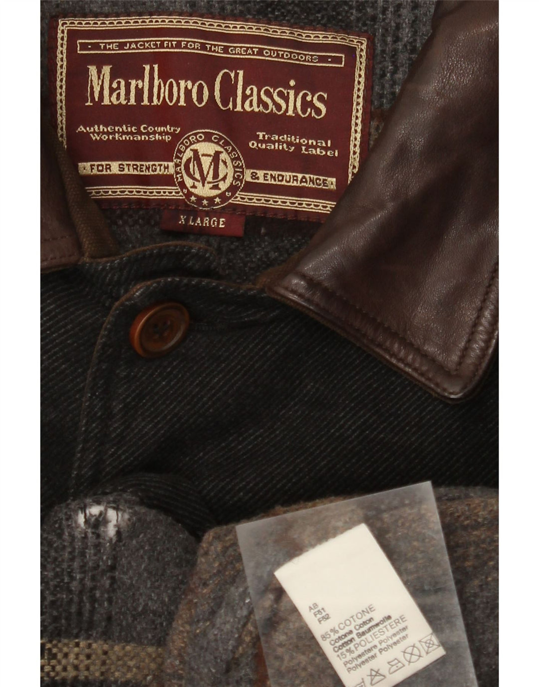 MARLBORO CLASSICS Męski płaszcz wiatrówka UK 42 XL Czarna bawełna