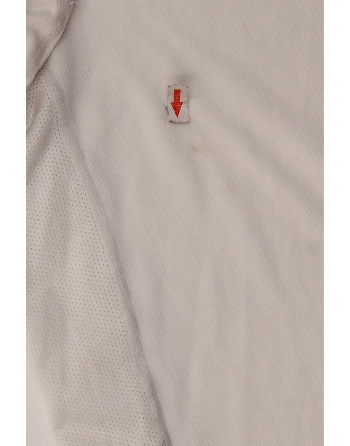 Męski T-shirt Nike Dri Fit Top, średni biały poliester z blokami kolorów