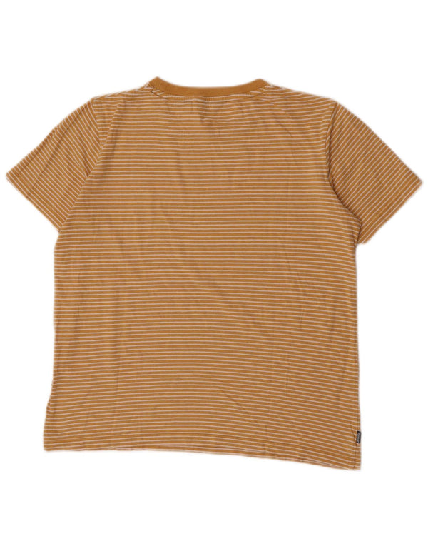 Damska koszulka oversize Superdry Top UK 10, mała, żółta, bawełniana w prążki