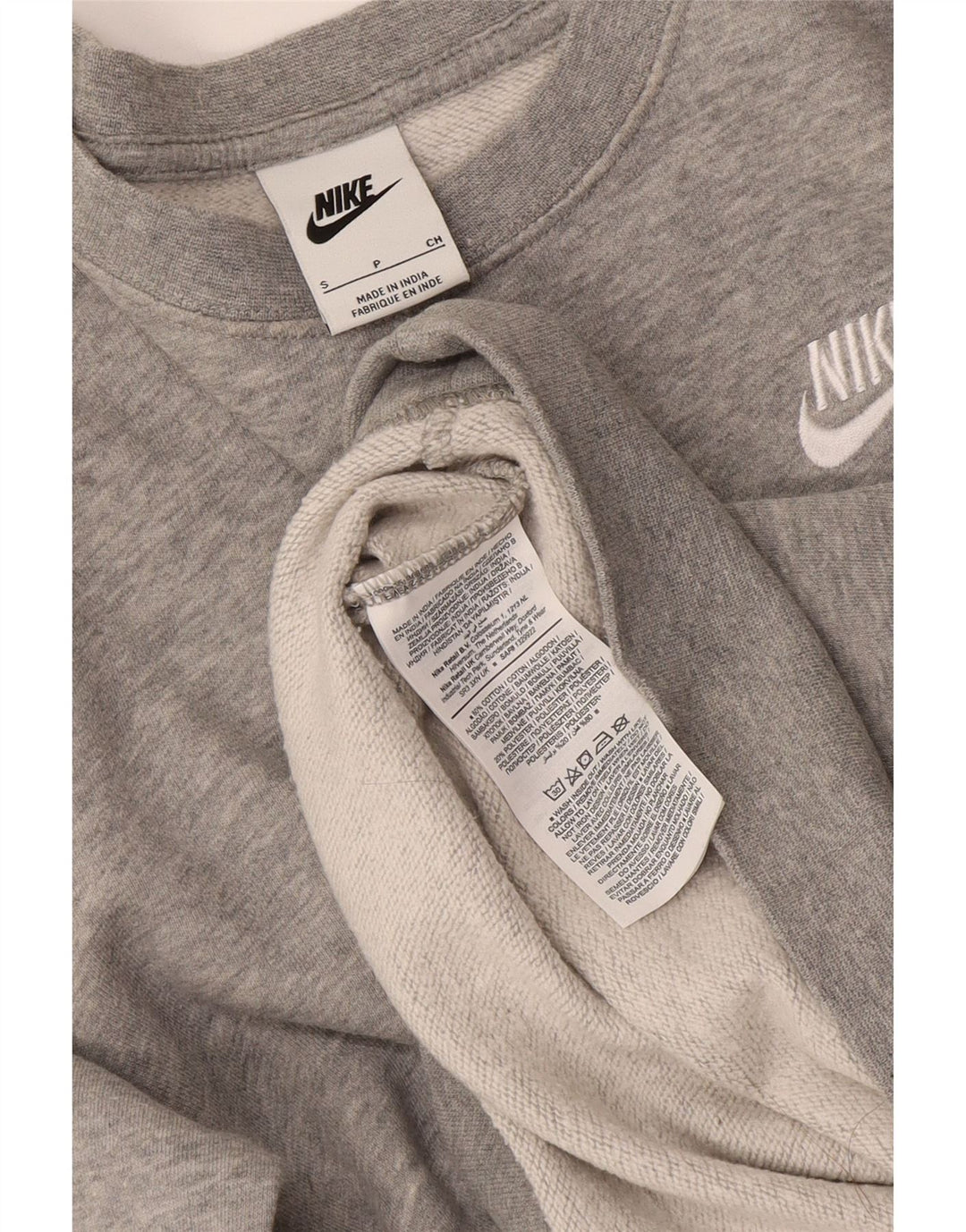 Męska bluza dresowa Nike, mała, szara, bawełniana