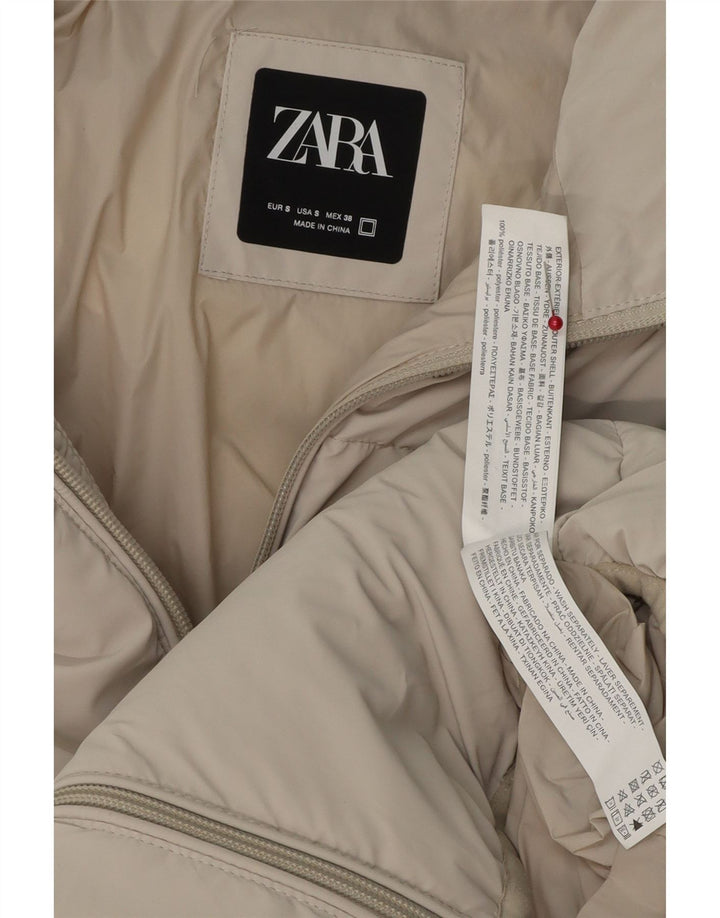 Męska ocieplana kurtka ZARA UK 36 Small Beżowy poliester