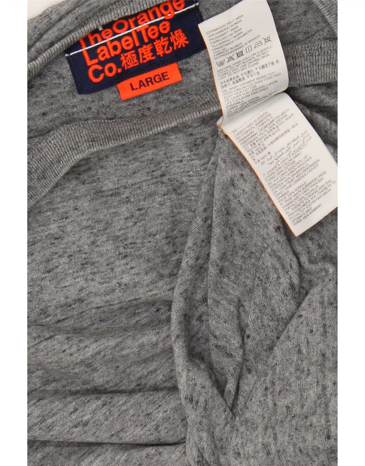 Męski T-shirt Superdry, duży, szary, bawełniany w plamki