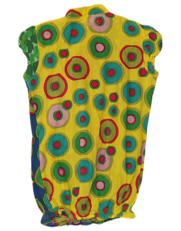 Damska bluzka DESIGUAL Top UK 10, mała, wielobarwna, geometryczna bawełna