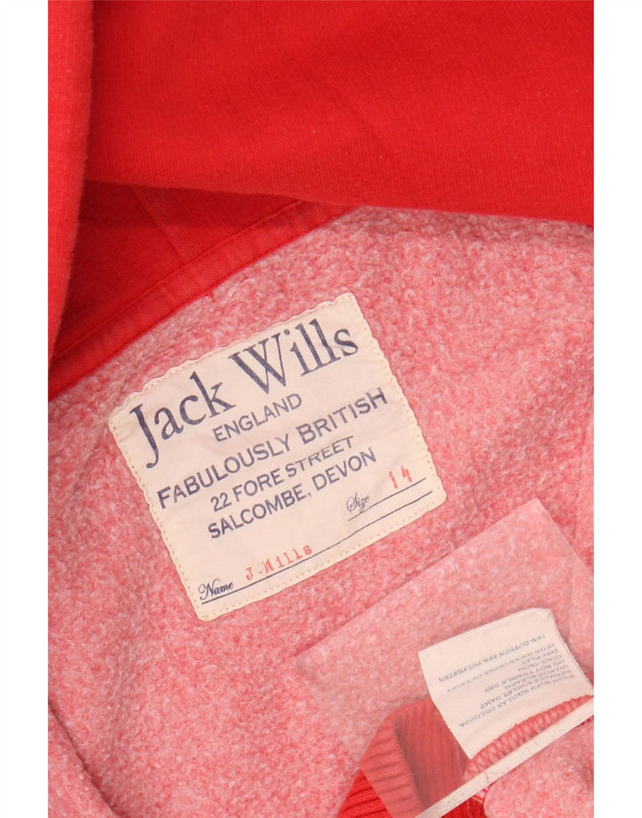 Sweter damski Jack Wills z grafiką i zamkiem błyskawicznym, UK 14, duży, czerwony, bawełniany