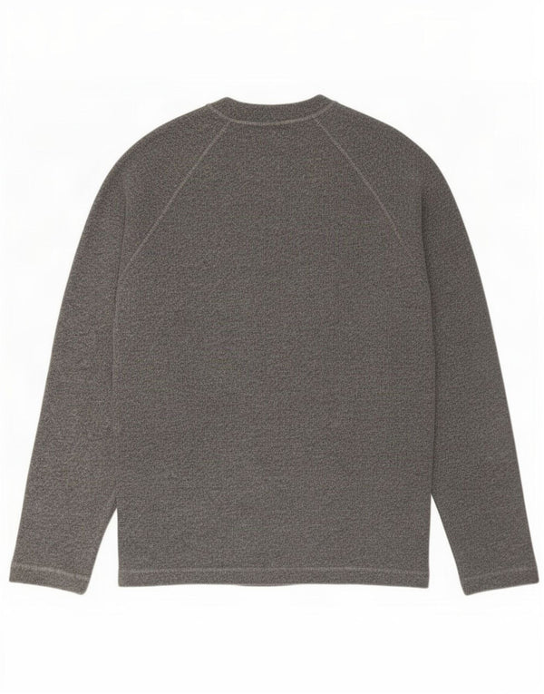 Męski sweter z wycięciem pod szyją Armani Jeans, duży, szary, bawełniany