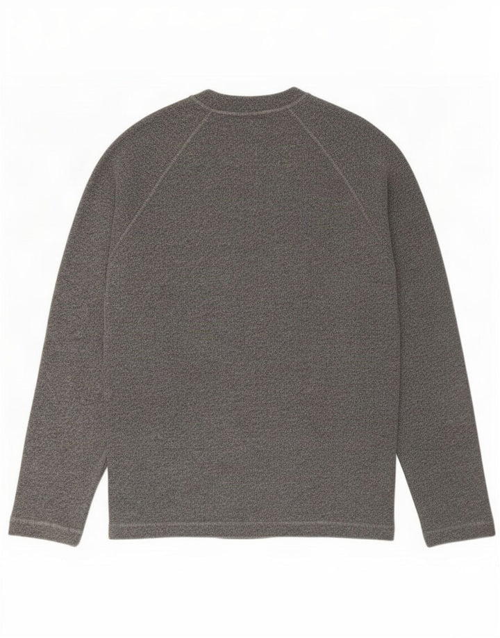 Męski sweter z wycięciem pod szyją Armani Jeans, duży, szary, bawełniany