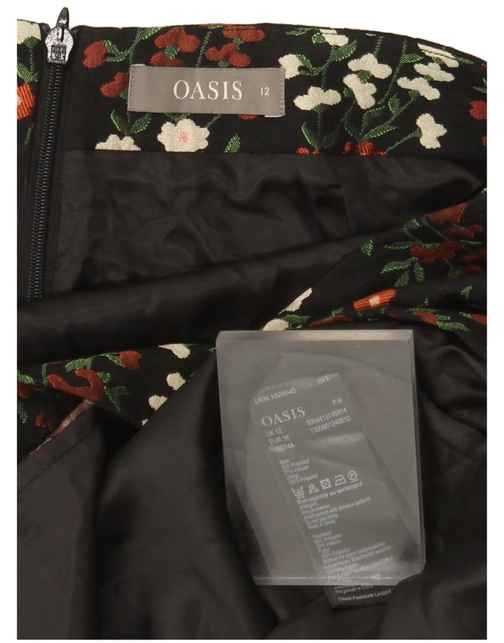 Damska spódniczka mini Oasis UK 12 Medium W30 Czarny kwiatowy poliester