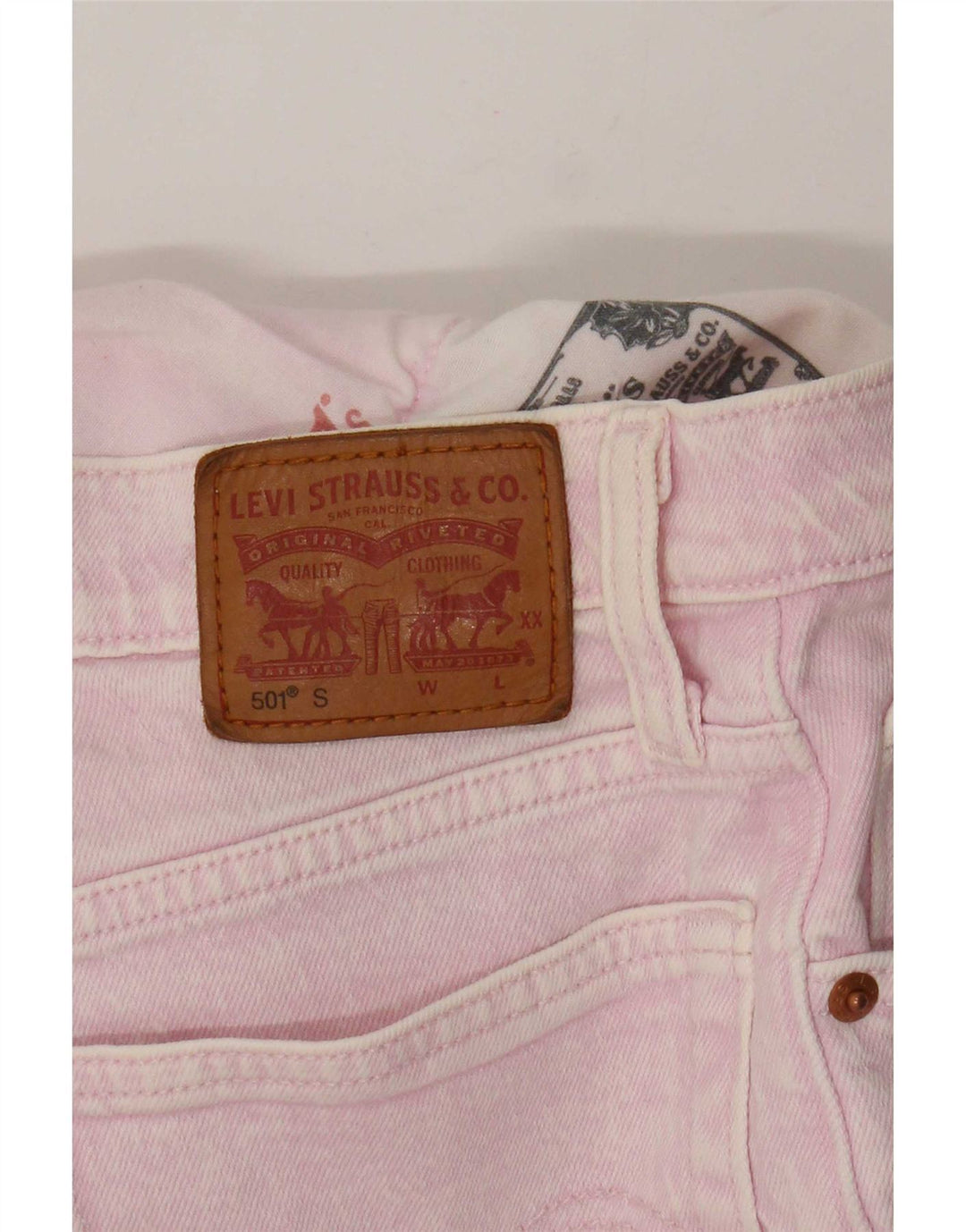 Damskie jeansy Levi's 501 Straight Small W27 L29 Różowe