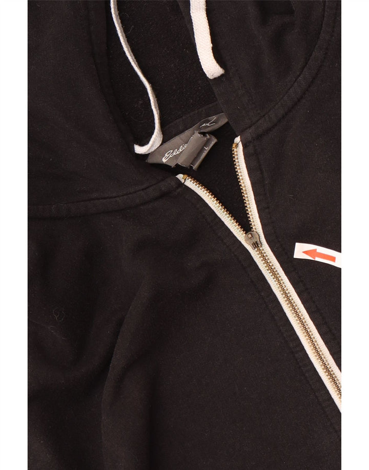 Męski sweter z kapturem i zamkiem błyskawicznym Eddie Bauer, duży, czarny, bawełniany