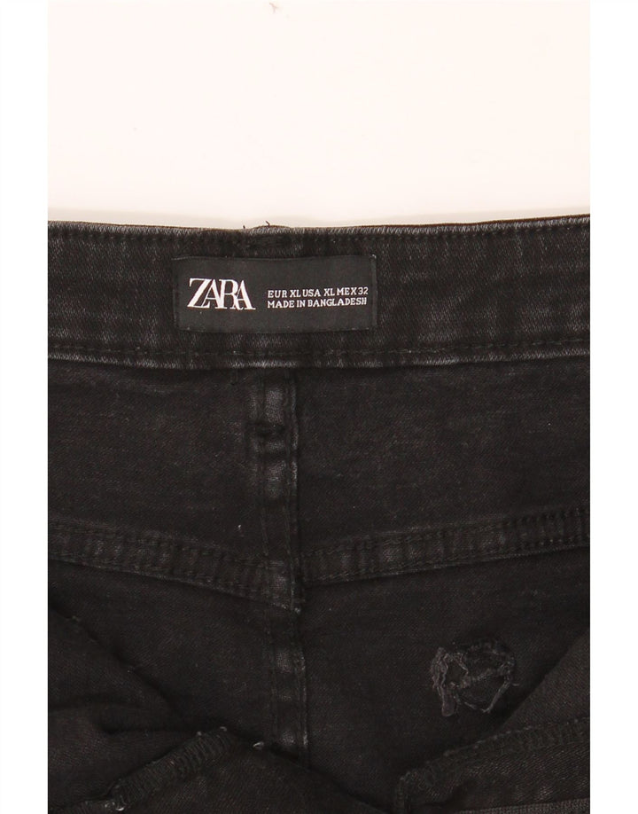 ZARA Womens Denim Skirt W32 Large  Black Cotton Vintage Zara and Second-Hand Zara from Messina Hembry 