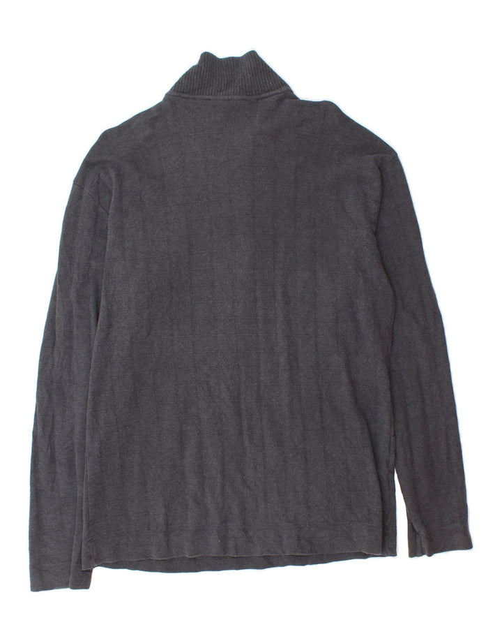 DOCKERS Mens Zip Neck Jumper Sweater Medium Grey Cotton Vintage Dockers and Second-Hand Dockers from Messina Hembry 