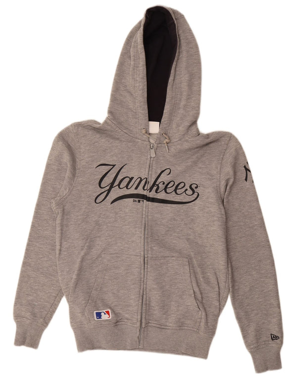 Oryginalna męska bluza z kapturem Yankees z zamkiem błyskawicznym, mała, szara, nakrapiana