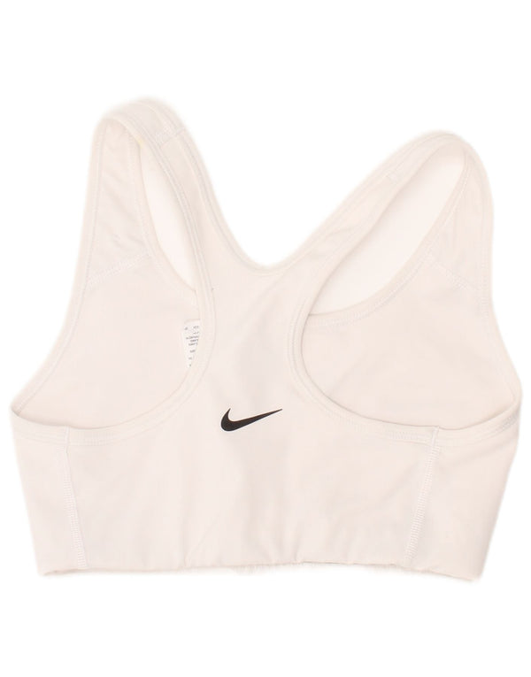 Nike Womens Dri Fit Graphic Sport Bra Top XS White Polyester Sports