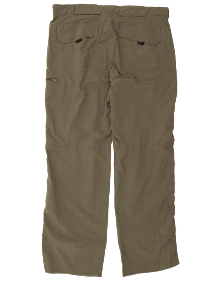 Męskie proste spodnie cargo Eddie Bauer W36 L34 Khaki poliester