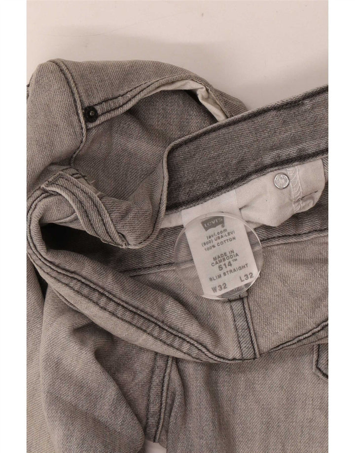 Męskie jeansy Levi's 514 Slim Straight W32 L32 Szara bawełna
