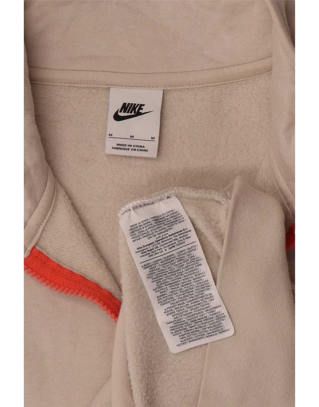 Męska bluza z zamkiem błyskawicznym Nike, średnia, biała, bawełniana