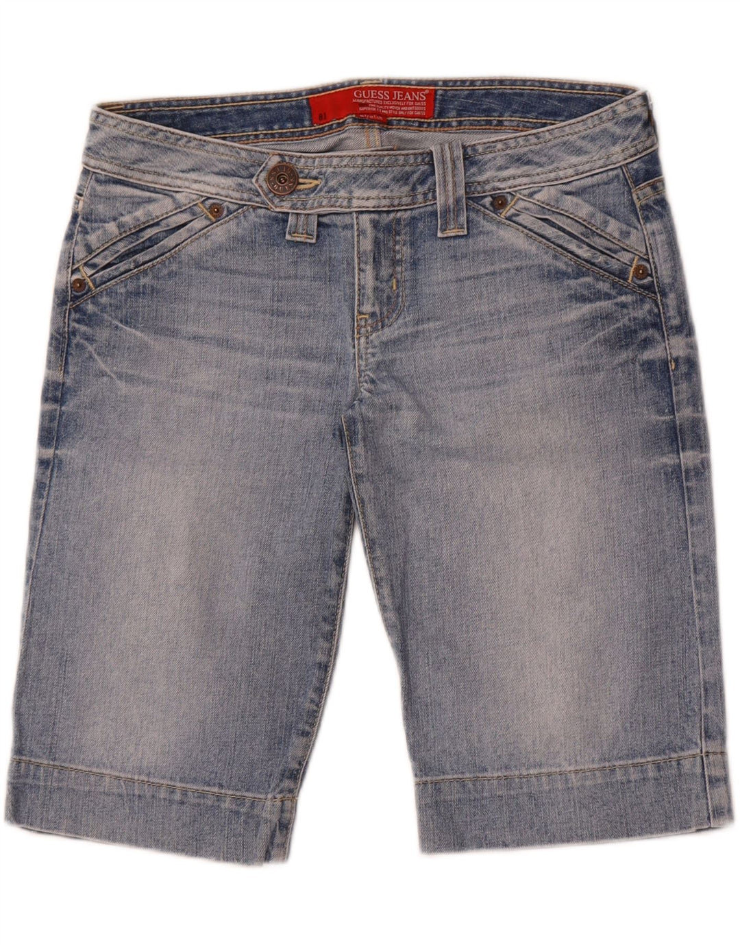 Damskie spodenki jeansowe Guess W27 Małe, niebieskie, bawełniane