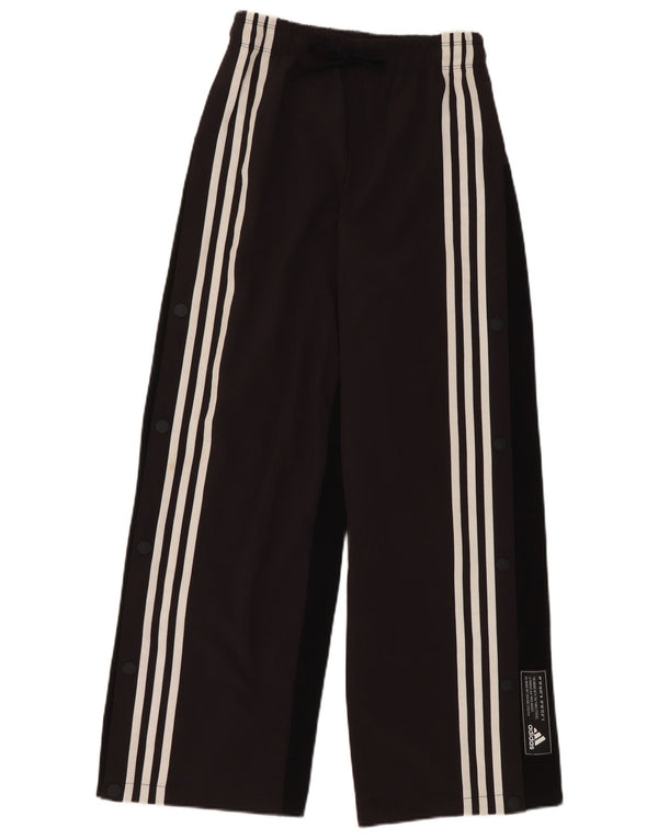 Damskie spodnie dresowe Adidas z szerokimi nogawkami UK 4/6 XS Czarny poliester