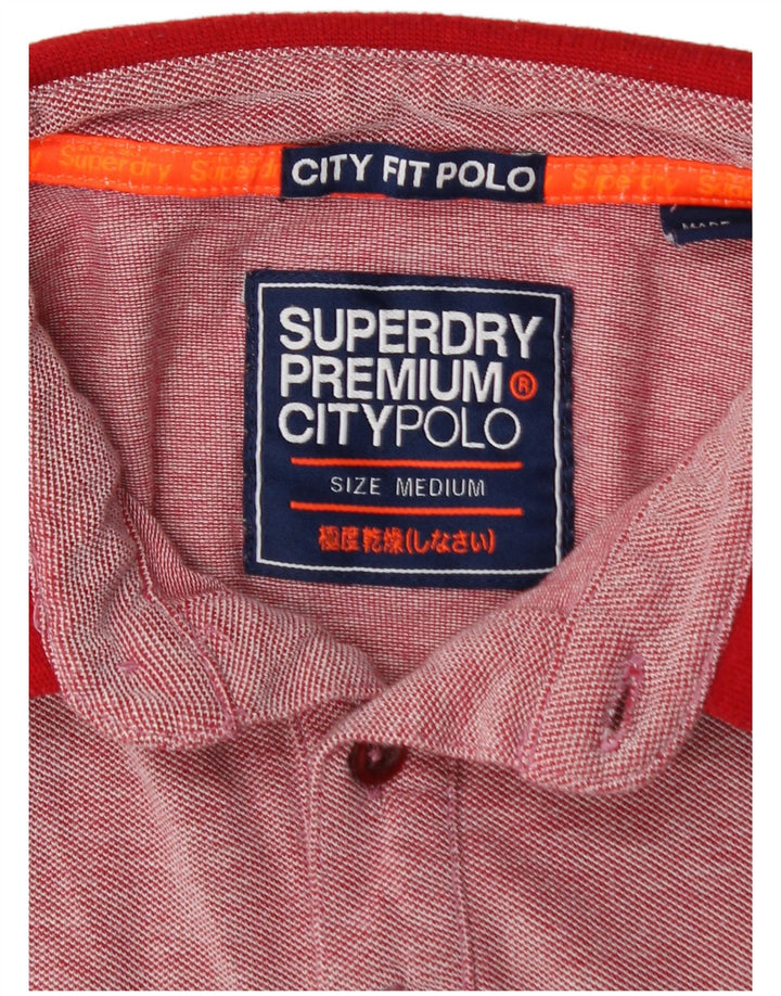 Męska koszulka polo SUPERDRY City Fit, bawełniana w kolorze średniej czerwonej plamki