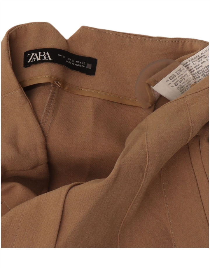 Damskie zwężane spodnie chino Zara, małe W26 L26, beżowy poliester