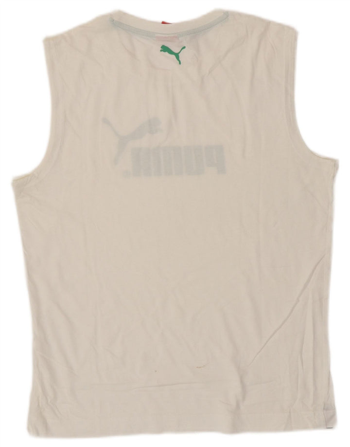 Męska kamizelka z grafiką Puma, średnia biel