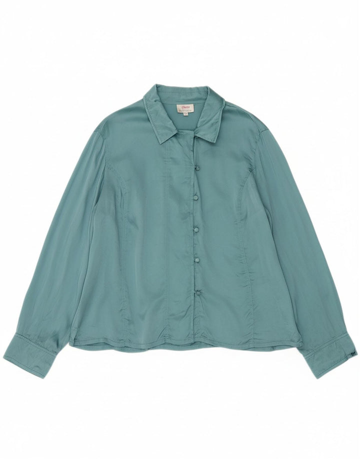 CHERIE Womens Shirt Blouse IT 52 2XL Blue