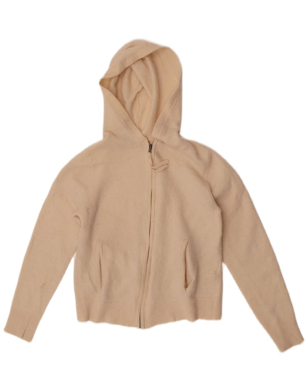 Reiss Womens Crop Cardigan Sweater UK 12 Medium Off White Wool