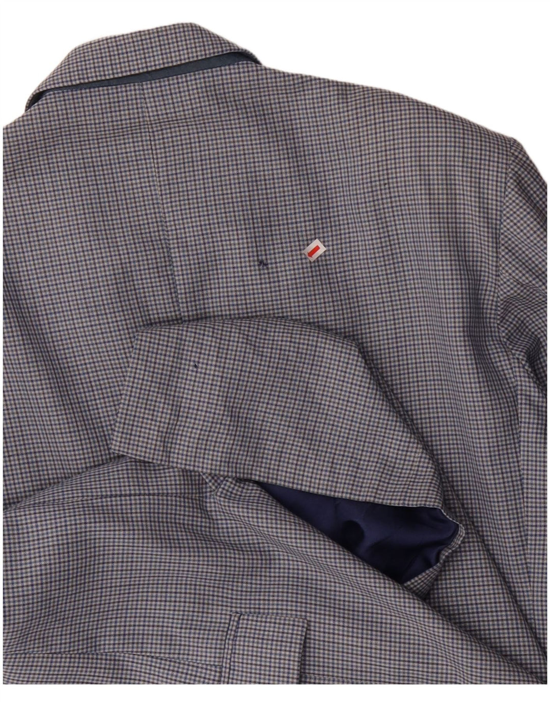 Męska marynarka zapinana na 2 guziki VINTAGE IT 50, duża, wełniana niebieska krata