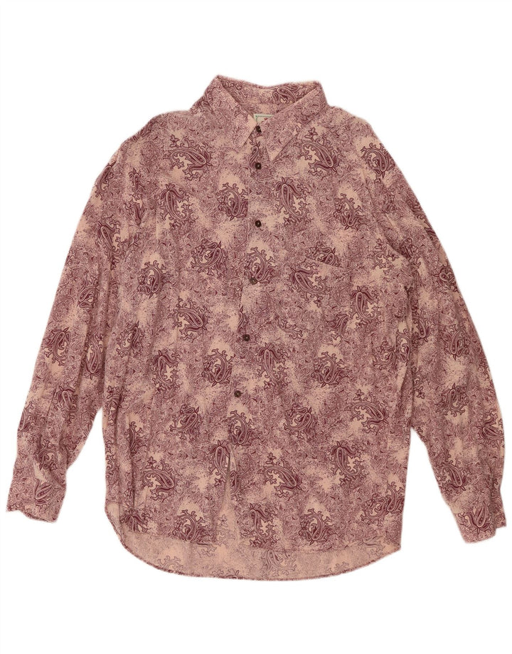 Koszula męska LEADER XL Fioletowa wiskoza Paisley