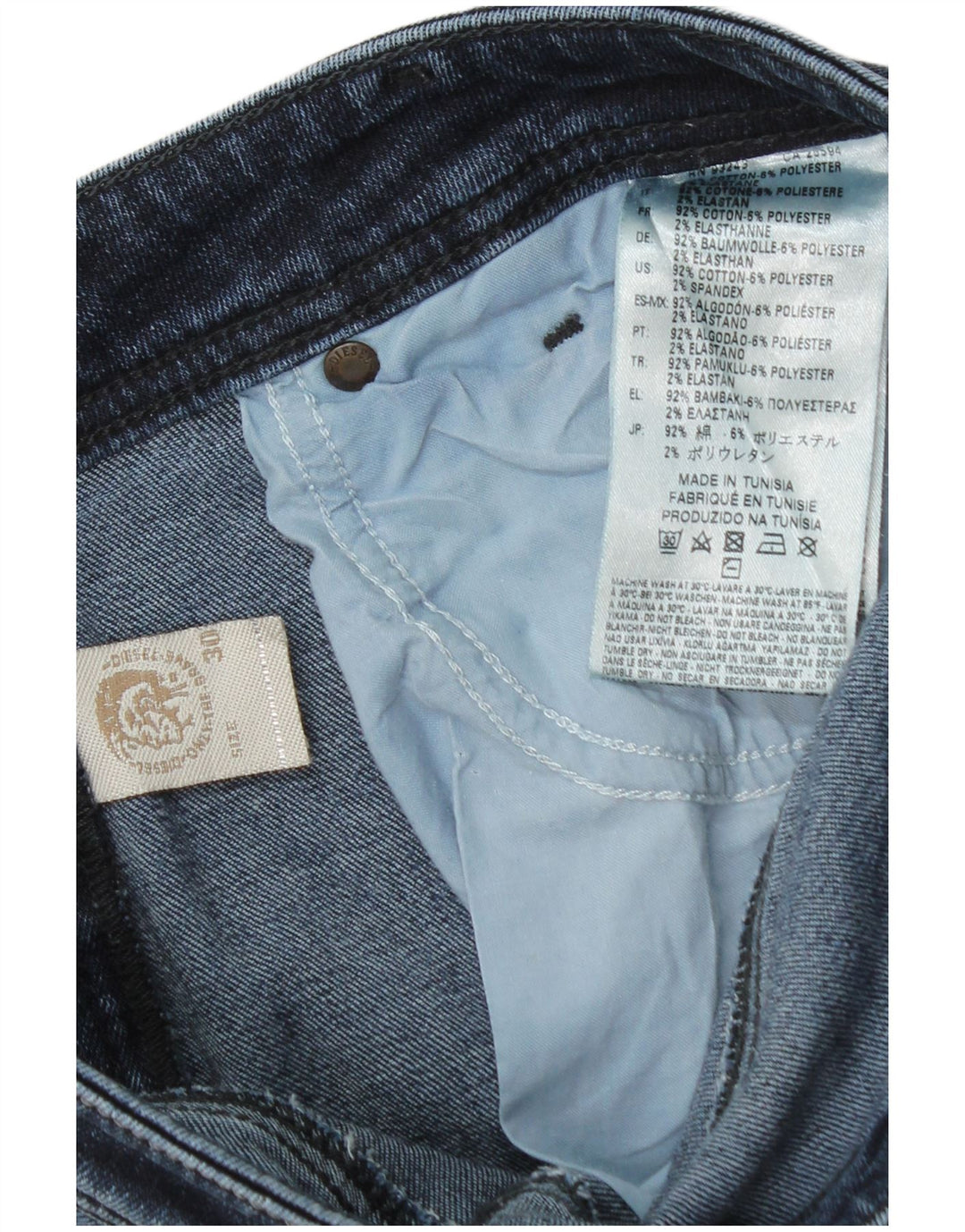 Diesel Męskie Thavar Slim Jeans W30 L30 Niebieskie bawełniane