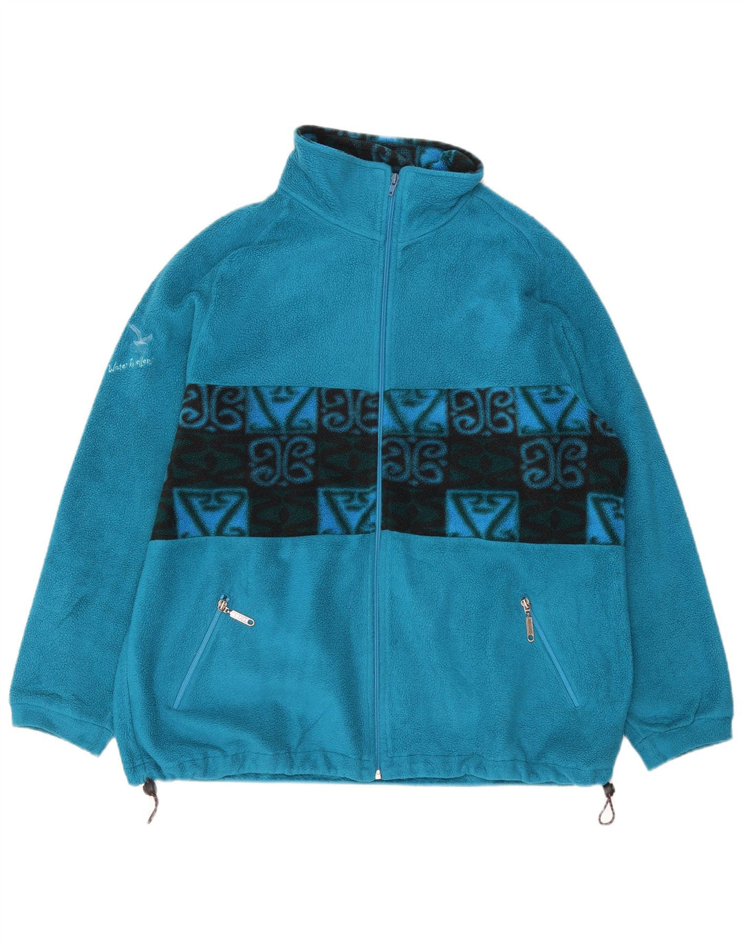 SALEWA Męska kurtka polarowa UK 42 XL Niebieski geometryczny poliester