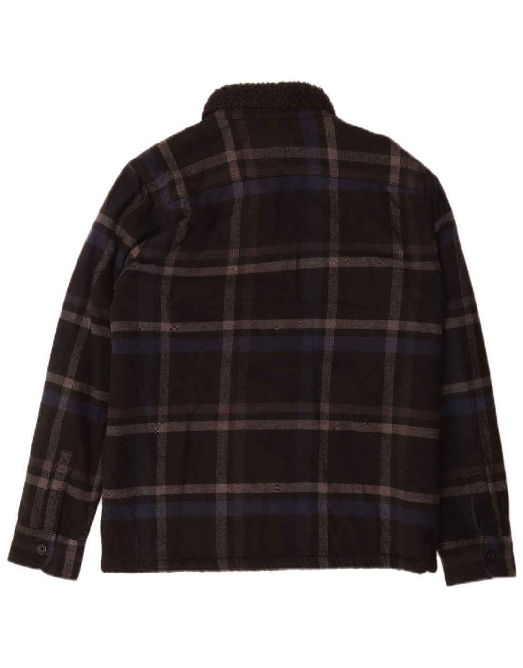 Męska kurtka Hollister Sherpa UK 36, mała, czarna, bawełniana kratka