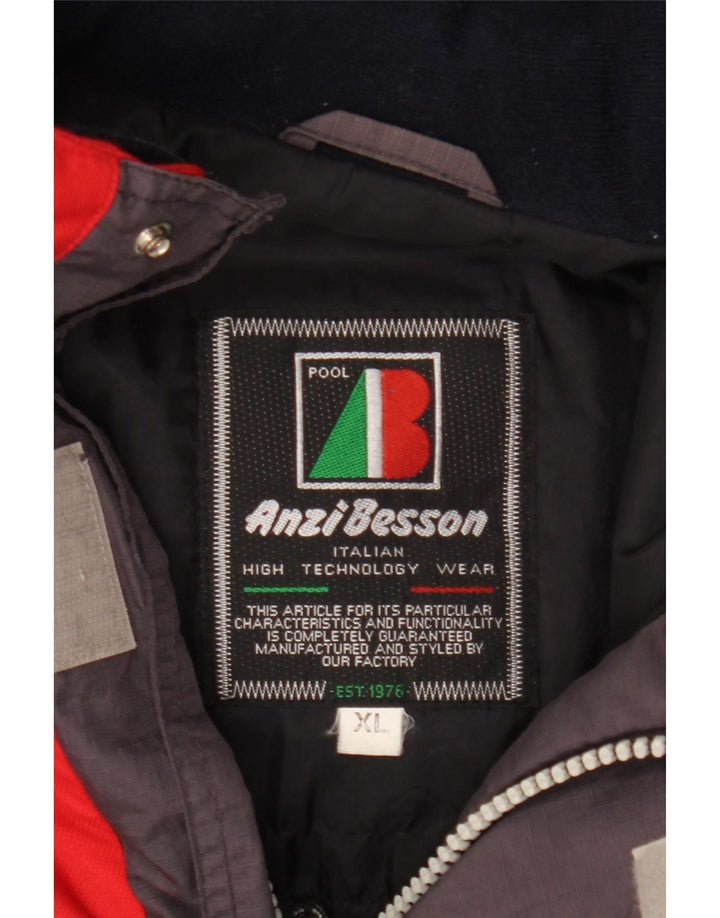 Męska kurtka wiatrówka Anzi Besson UK 42 XL, wielokolorowa, z blokami kolorów