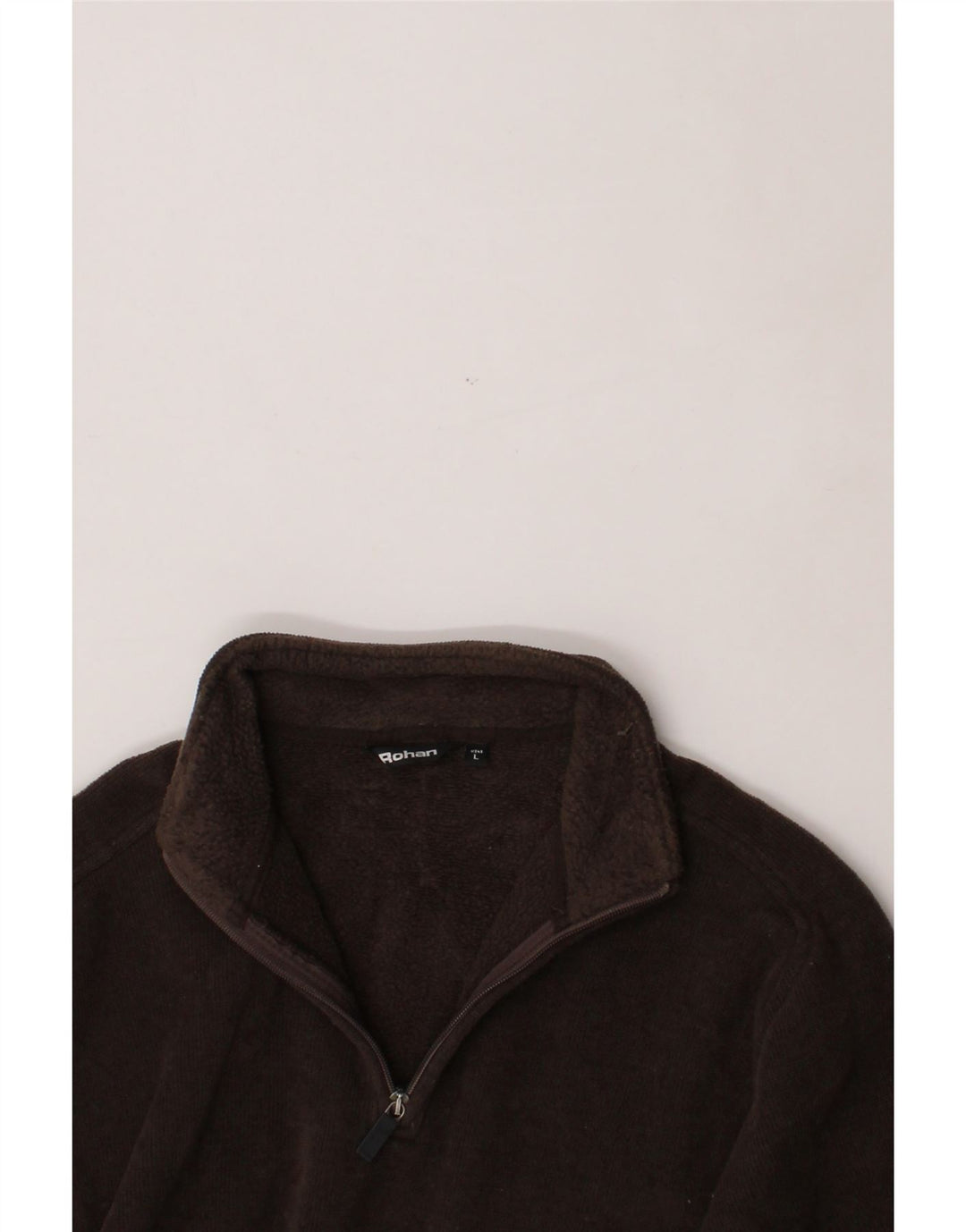 ROHAN Mens Zip Neck Sweatshirt Jumper Large Brown Polyester Vintage Rohan and Second-Hand Rohan from Messina Hembry 
