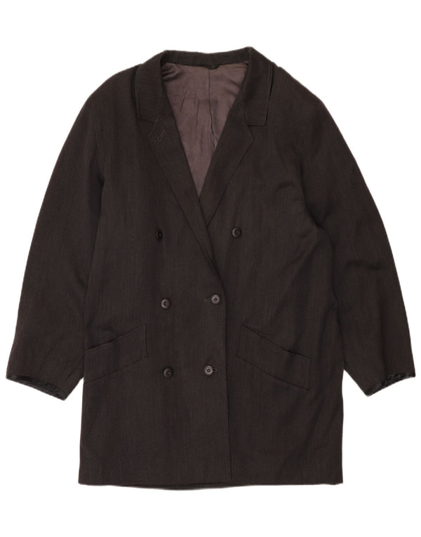 Sportmax Womens Double Breasted Coat UK 14 Medium Grey