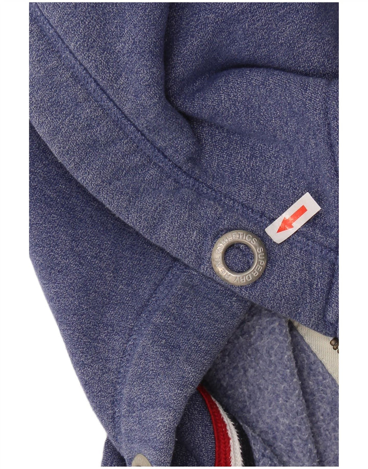SUPERDRY Męski sweter z kapturem i zamkiem błyskawicznym, mały, niebieski, bawełniany