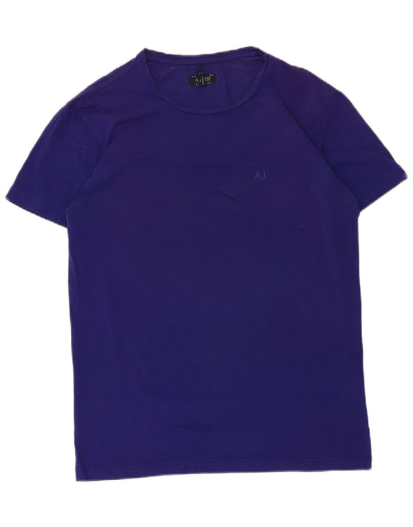 T-shirt męski Armani Jeans, mały, fioletowy, bawełniany