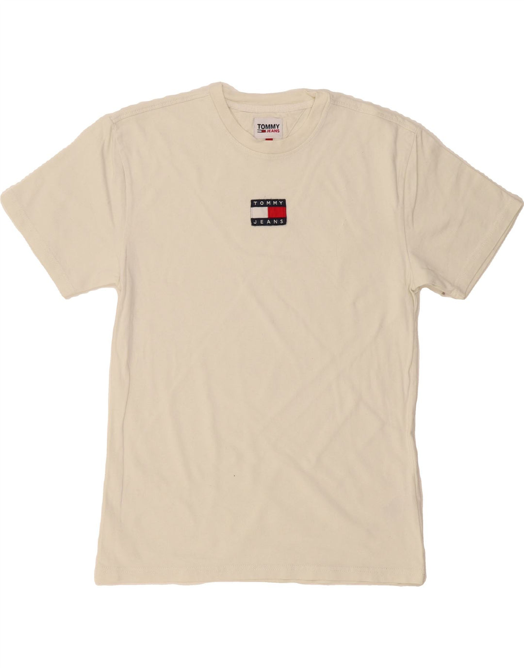 TOMMY HILFIGER Mens T-Shirt Top Small White Cotton Vintage Tommy Hilfiger and Second-Hand Tommy Hilfiger from Messina Hembry 